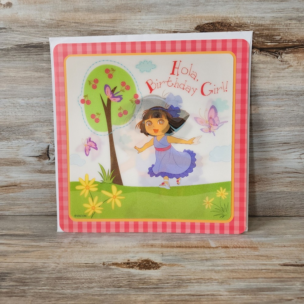 Nickelodeon Dora the Explorer Birthday Card 3D Lenticular Hola Bday Girl 2012